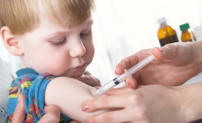 A child being vaccinated