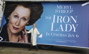 Meryl Streep unveiling the poster of The Iron Lady in London